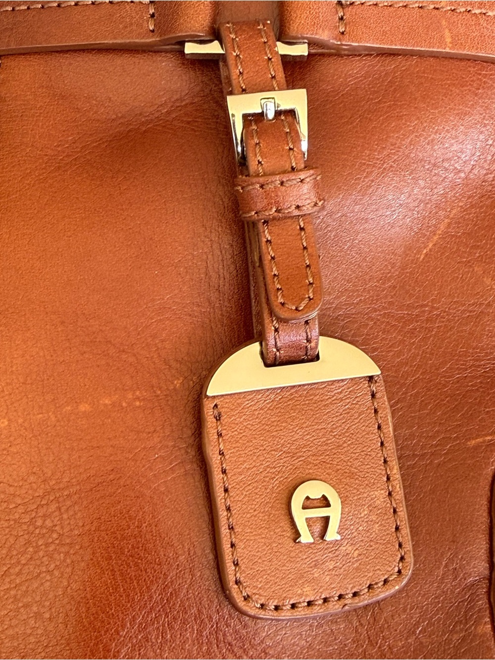 VTG Etienne Aigner Brown Genuine Leather Purse Handbag Shoulder Bag Medium Size - Picture 10 of 13